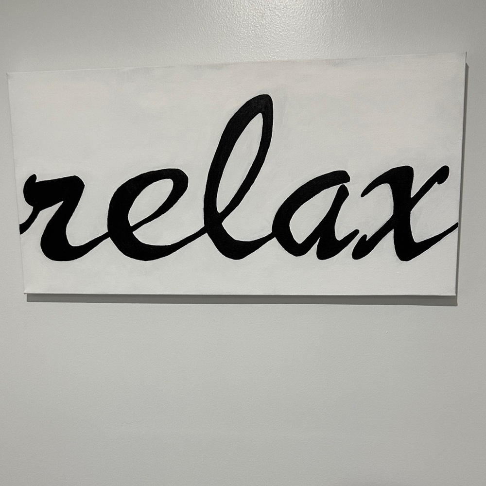 Black and White 'Relax' Wall Art
